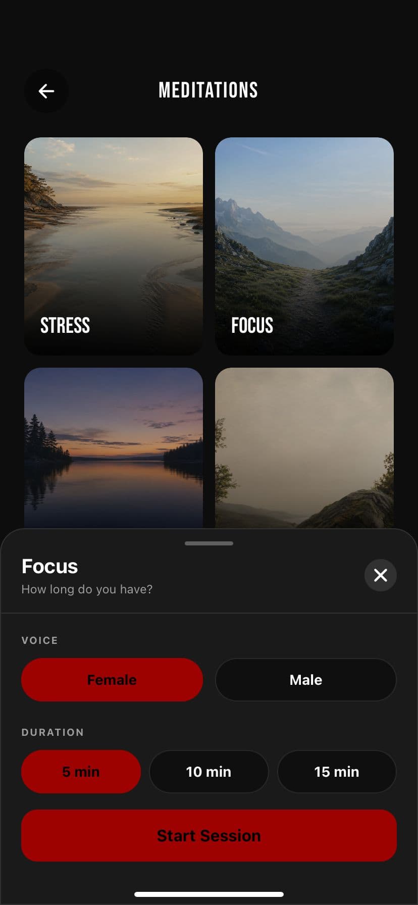 A meditation or breathing session to reset